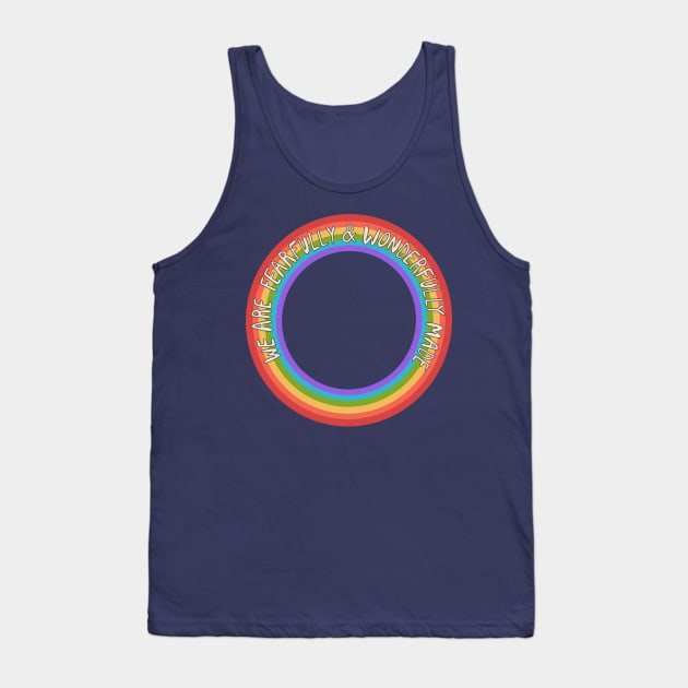 Fearfully and Wonderfully Made Pride Tank Top by Ollie Day Art